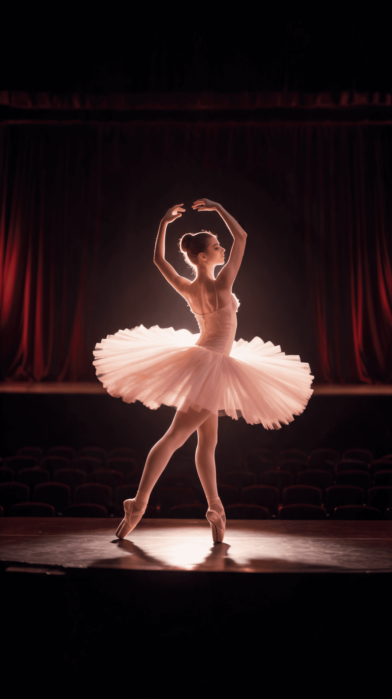 Graceful Ballet Dancer Twirling on Stage - Vidoly AI