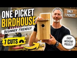 🐦 Easy DIY Bluebird Birdhouse | Beginning Woodworking Project | Build This in 7 Cuts + 1 Hole