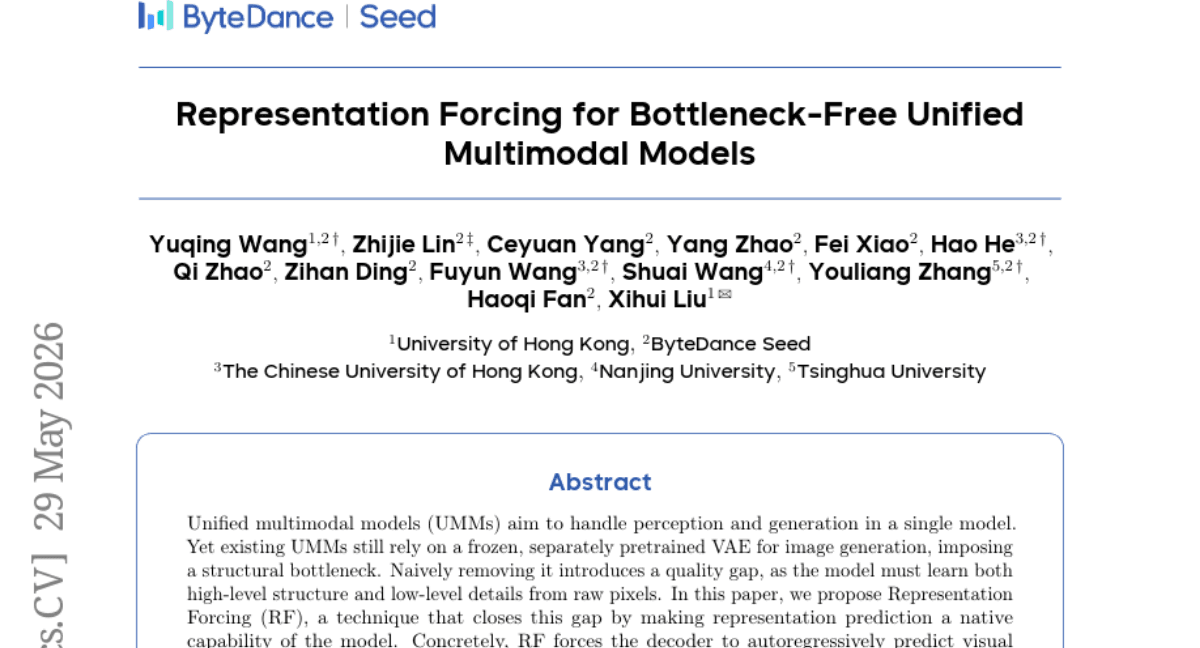 Representation Forcing for Bottleneck-Free Unified Multimodal Models