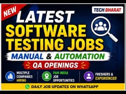 Latest Software Testing Jobs 2026 | Manual & Automation QA Openings | Tech Bharat