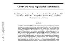 OPRD: On-Policy Representation Distillation