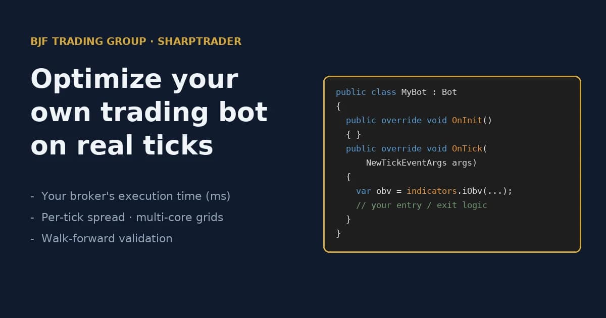 Optimize Your Own Trading Bot in SharpTrader on Real Ticks