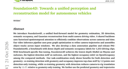 Foundation4D: Towards a unified perception and reconstruction model for autonomous vehicles