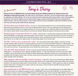 Tony's Diary: What Fauci Wrote When He Thought No One Was Reading