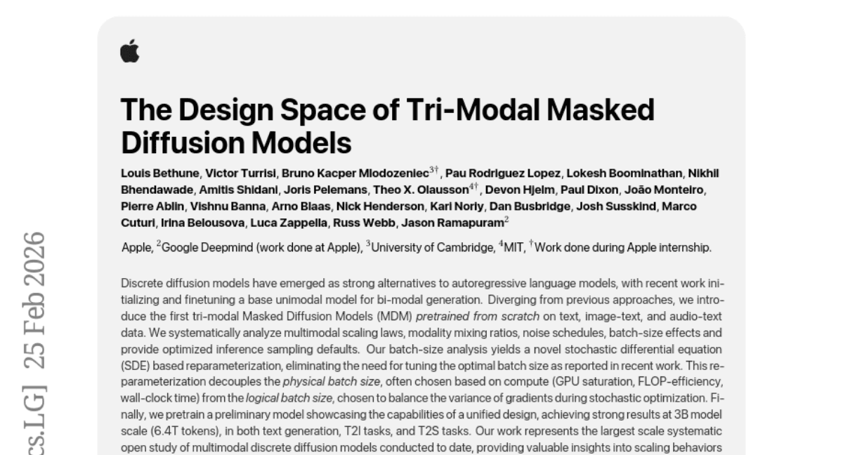 The Design Space of Tri-Modal Masked Diffusion Models
