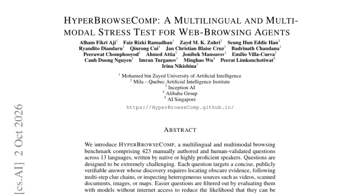HyperBrowseComp: A Multilingual and Multimodal Stress Test for Web-Browsing Agents