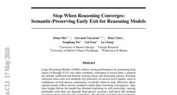 Stop When Reasoning Converges: Semantic-Preserving Early Exit for Reasoning Models