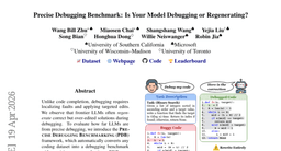 Precise Debugging Benchmark: Is Your Model Debugging or Regenerating?