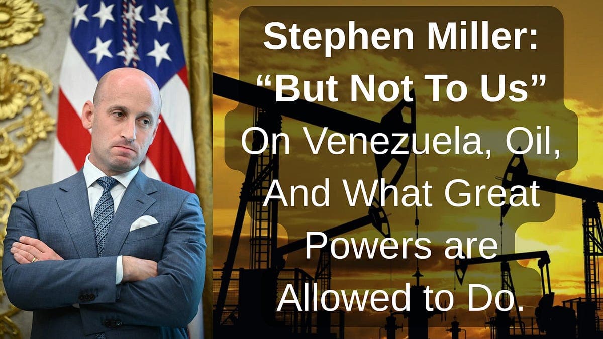 Stephen Miller: “But Not to Us”