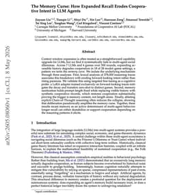 @omarsar0: // The Memory Curse in LLM Agents //

(bookmark it)

Long histories apparently degrades agents as th...