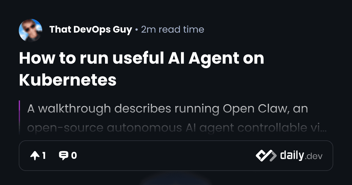 How to run useful AI Agent on Kubernetes