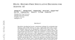 DLite: History-free Speculative Decoding for Agentic AI