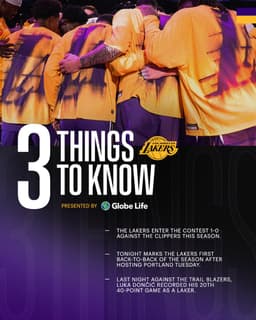 @Lakers: Game day preview 🗒️

@GlobeLife | Three Things to Know https://t.co/xG1BhEj1oY