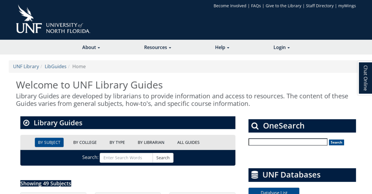 Guides BY SUBJECT - LibGuides at University of North Florida