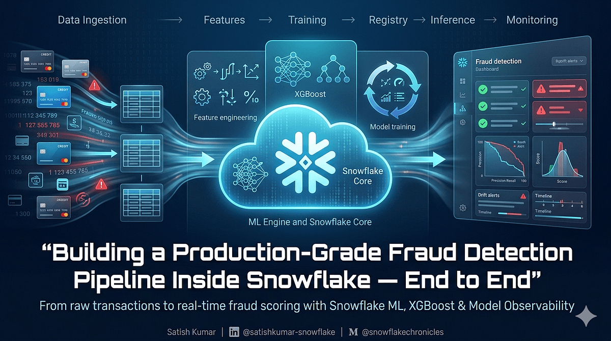 Building a Production-Grade Fraud Detection Pipeline Inside Snowflake — End to End | by Satish Kumar | Apr, 2026 | Towards AI