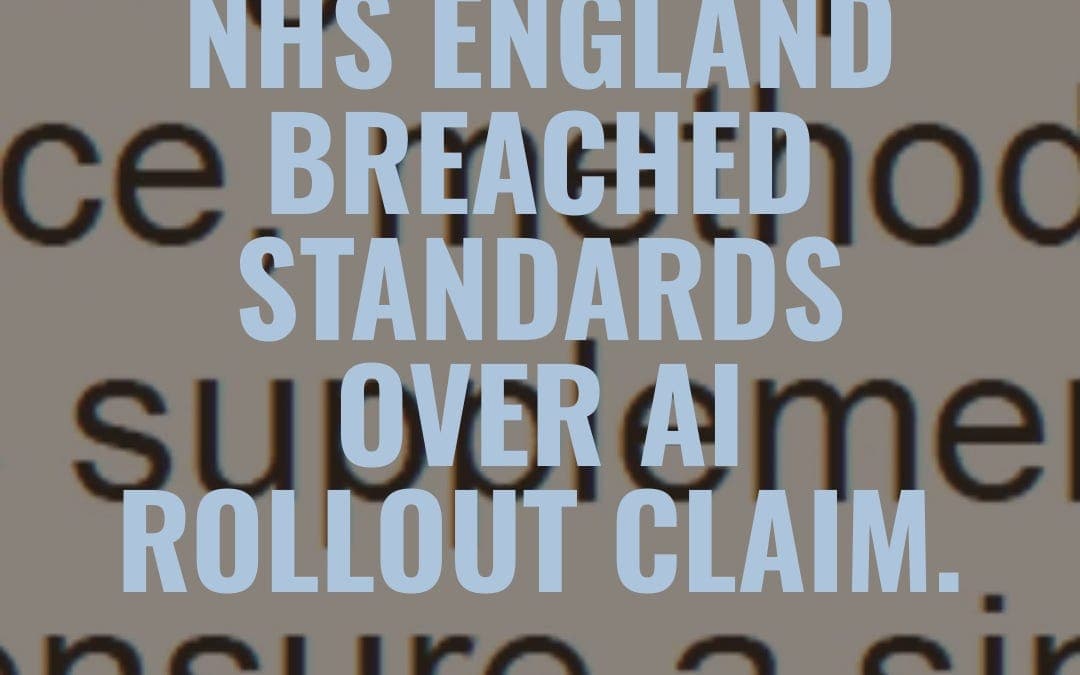 Statistics watchdog says NHS England breached standards over AI rollout claim.