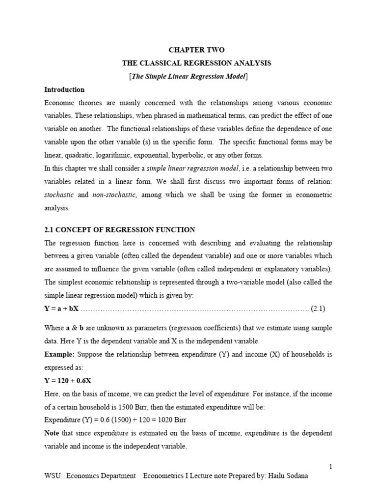 Chapter 2 | PDF | Ordinary Least Squares | Linear Regression
