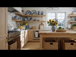 Nancy Meyers Inspired Summer Kitchen Decor | Blue & White Decorating Ideas for a Cozy Luxury Home