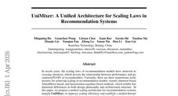 UniMixer: A Unified Architecture for Scaling Laws in Recommendation Systems