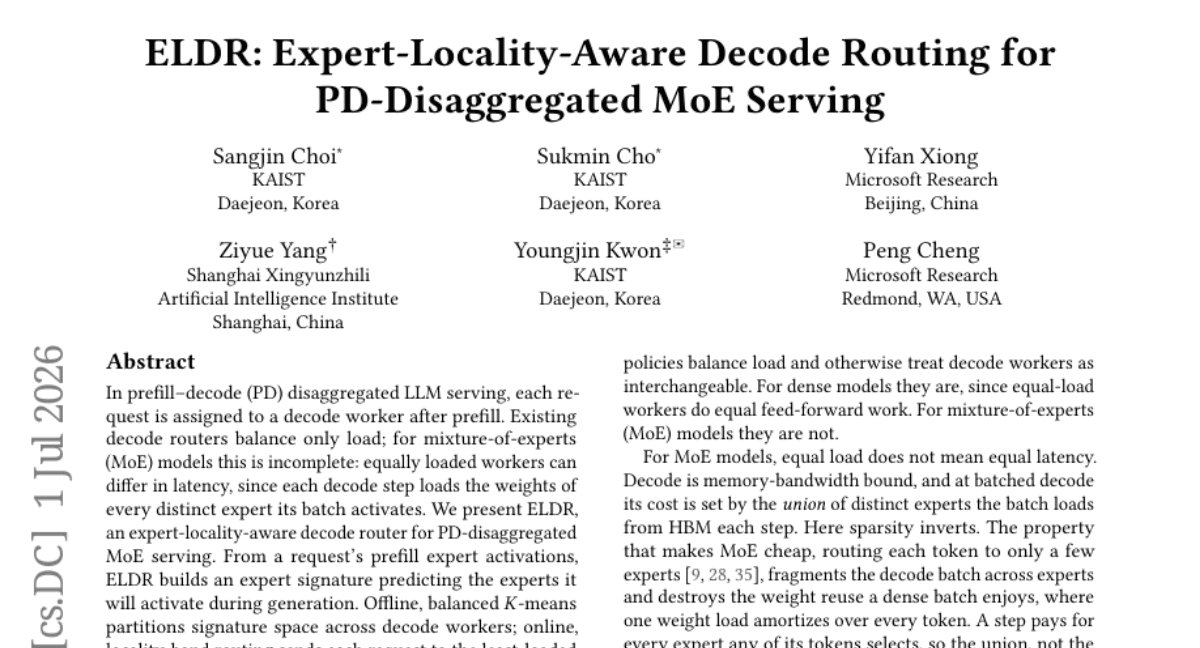 ELDR: Expert-Locality-Aware Decode Routing for PD-Disaggregated MoE Serving