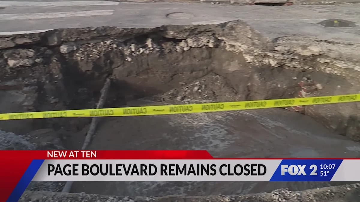 Page Blvd remains closed in north St. Louis due to water main break