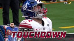 GET OFF ME! Skattebo can't be denied his Giants' TD