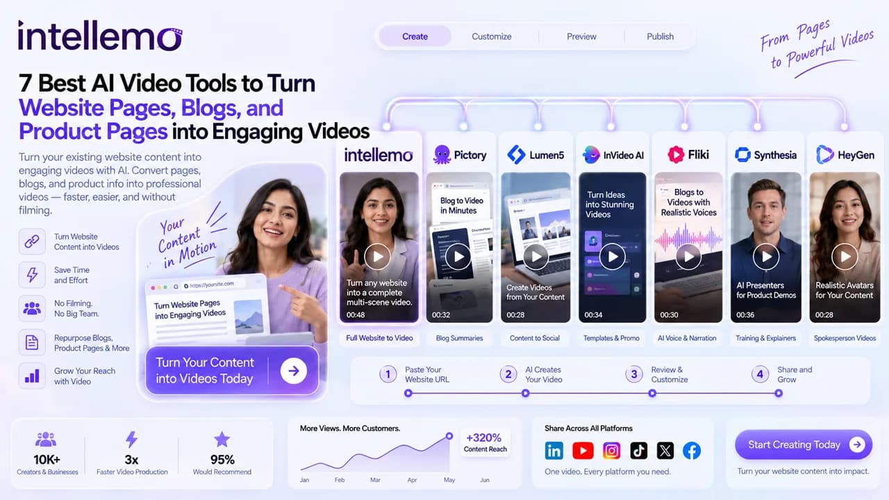 7 AI Video Tools for Website Pages, Blogs & Product Pages