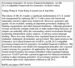 Governing Generative AI Across Financial Institutions: An SR