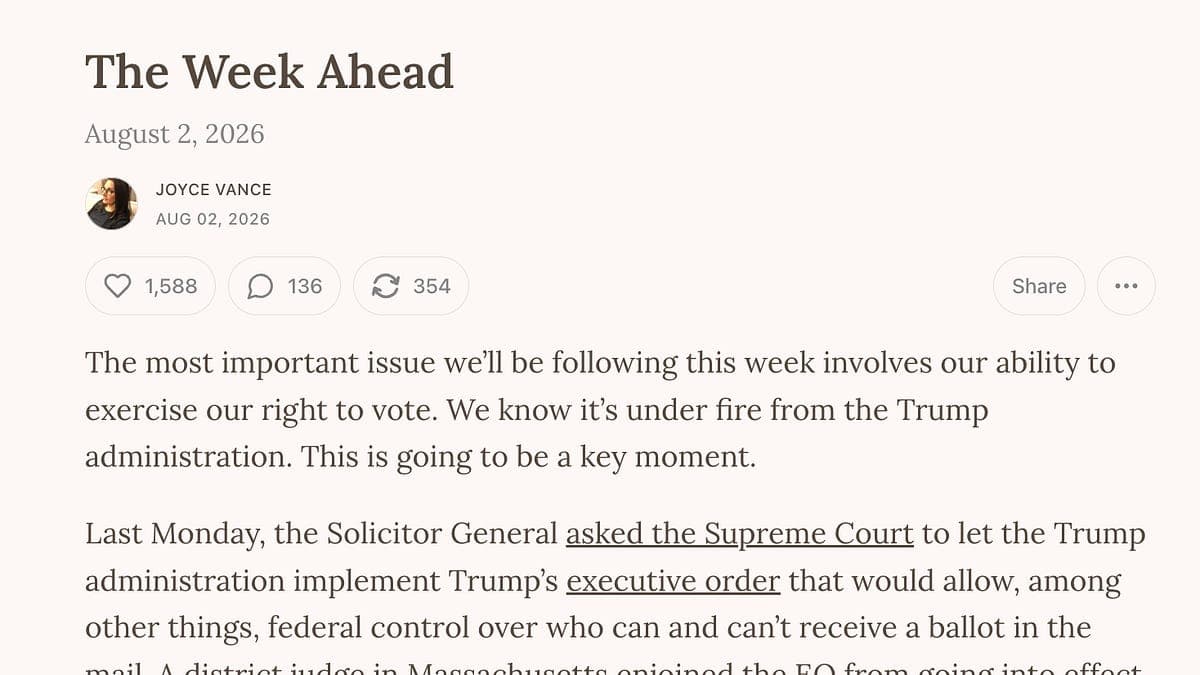 Trump's Executive Order on Voting: Blue State Attorneys General, and Some Retired Judges, Weigh In