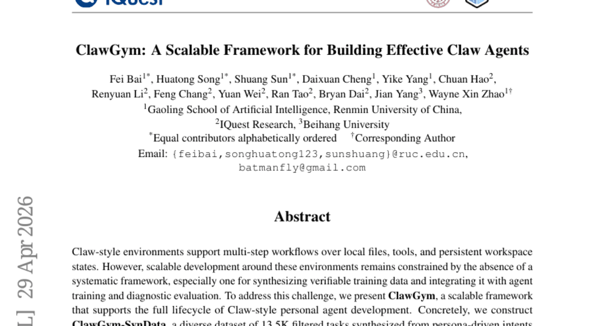 ClawGym: A Scalable Framework for Building Effective Claw Agents