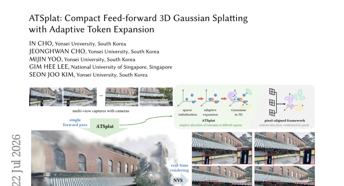 ATSplat: Compact Feed-forward 3D Gaussian Splatting with Adaptive Token Expansion