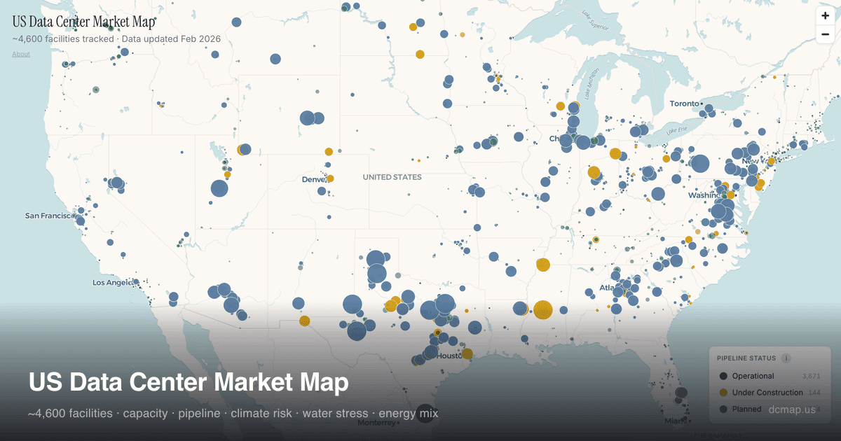 US Data Centers by State: Compare Capacity, Risk & Pipeline