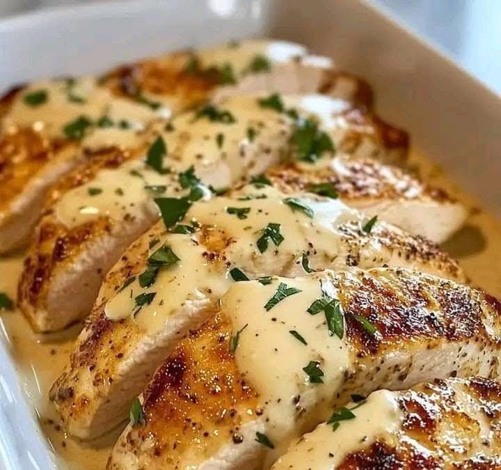 Baked Caesar Chicken with Creamy Parmesan Sauce Weeknight Comfort