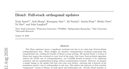 Dion3: Full-Stack Orthogonal Updates