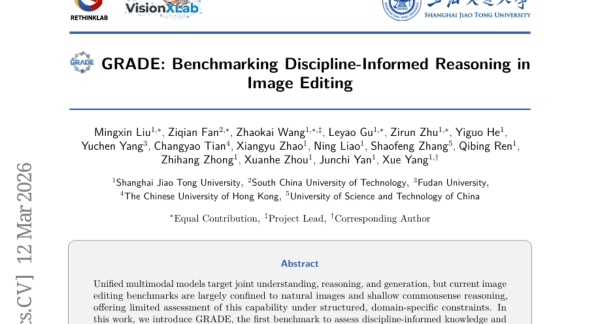 GRADE: Benchmarking Discipline-Informed Reasoning in Image Editing