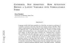 Gathered, Not Admitted: How Attention Brings a Latent Variable into Verbalizable Form