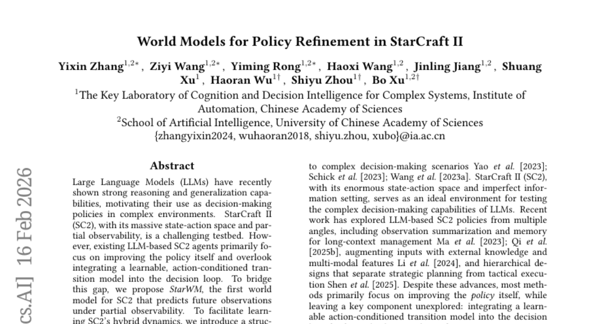World Models for Policy Refinement in StarCraft II