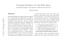 Paragraph Boundaries Are Not White Space:Compression Depth as the Signature of Hierarchical Structure