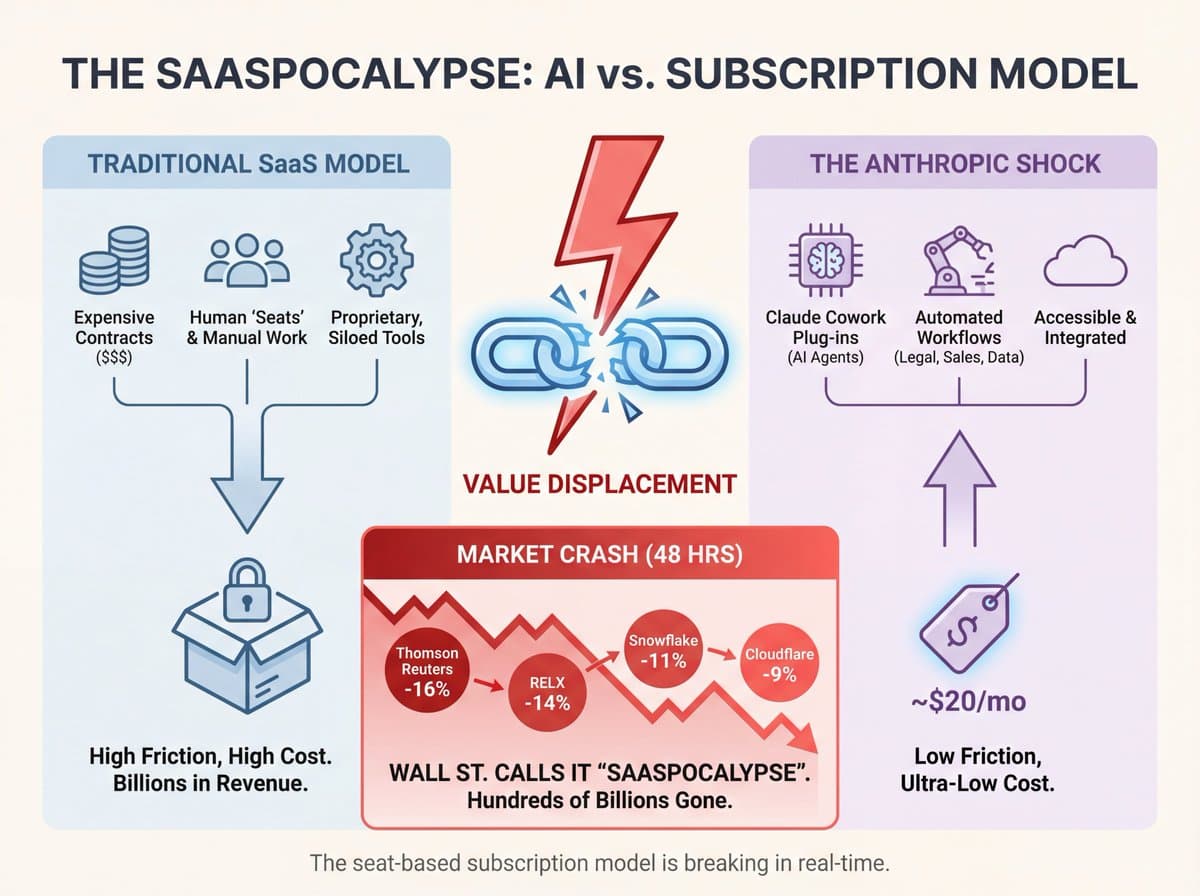 @minchoi reposted: It's happening.

Anthropic shipped Claude Cowork plug-ins and software stocks go...