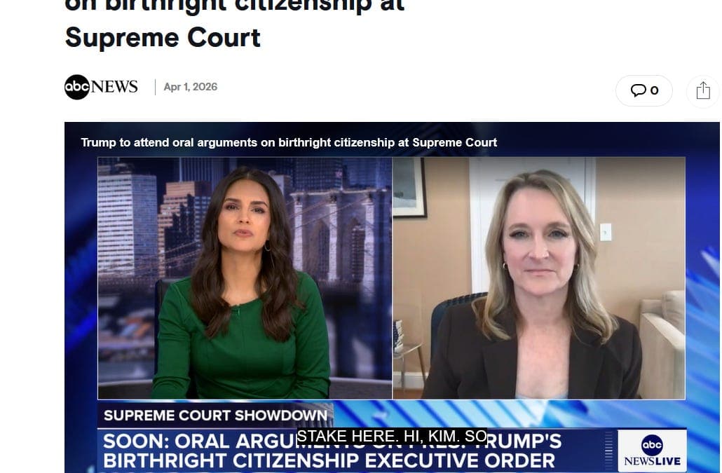 SCOTUS is poised to reject the President's bid to unilaterally rewrite the Fourteenth Amendment 