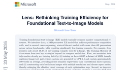 Lens: Rethinking Training Efficiency for Foundational Text-to-Image Models