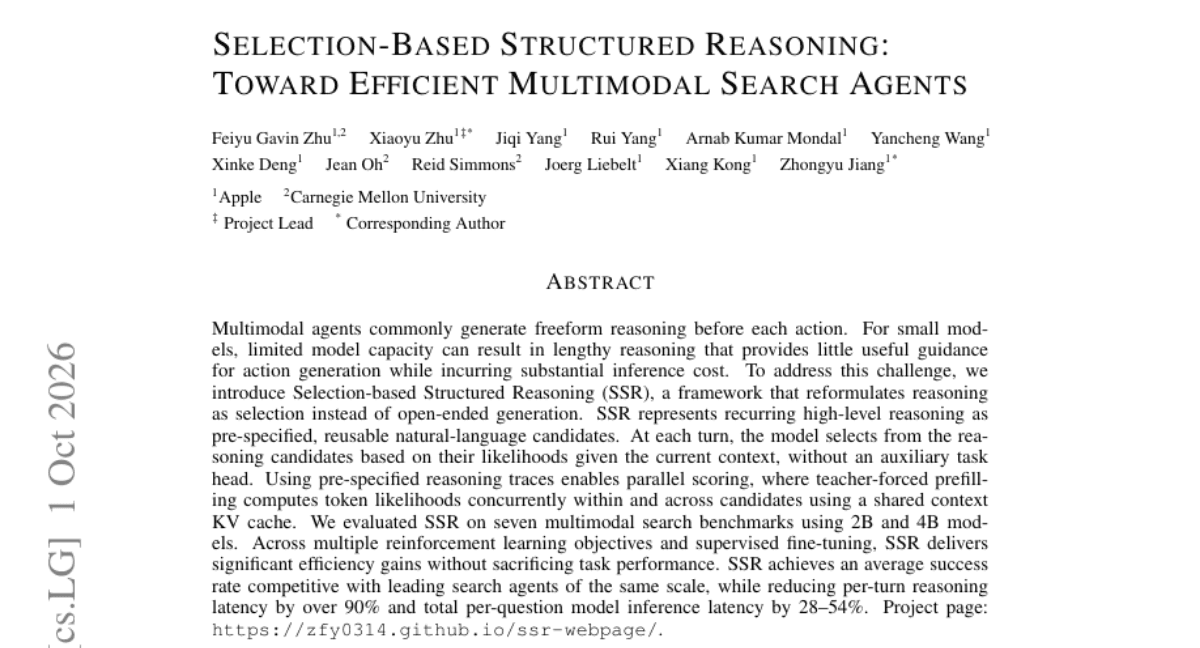 Selection-Based Structured Reasoning: Toward Efficient Multimodal Search Agents