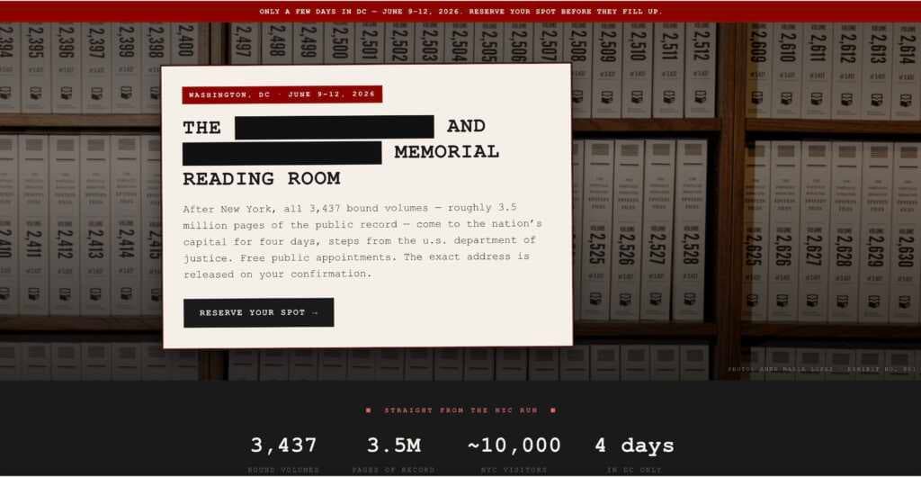JUST IN: “The Donald J. Trump and Jeffrey Epstein Memorial Reading Room to Launch in Washington, D.C.”