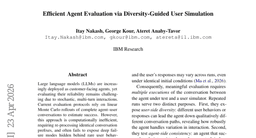 Efficient Agent Evaluation via Diversity-Guided User Simulation