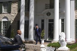 
	President Donald Trump walks out of Graceland, Elvis Presley's historic estate, after touring the mansion on Monday in Memphis, Tenn. | Sandusky Register 
