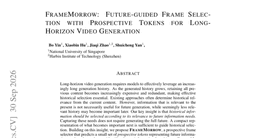 FrameMorrow: Future-guided Frame Selection with Prospective Tokens for Long-Horizon Video Generation
