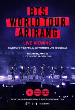 @bts_bighit: BTS WORLD TOUR 'ARIRANG' LIVE VIEWING 
IN BUSAN

Celebrate the special day with BTS.
June 13, LIVE V...