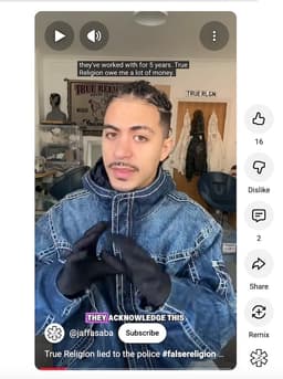 Jaffa Saba Accuses True Religion of Exploitation in Viral ‘False Religion’ Video