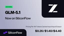 @Zai_org reposted: 🚀 GLM-5.1 is now available on SiliconFlow
Start a task, go to sleep. GLM-5.1 pla...