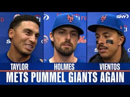 Carlos Mendoza, Mark Vientos, Clay Holmes & Tyrone Taylor react to Mets blowout win over the Giants